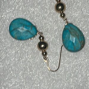 Turquoise and Silver Dangle Earrings